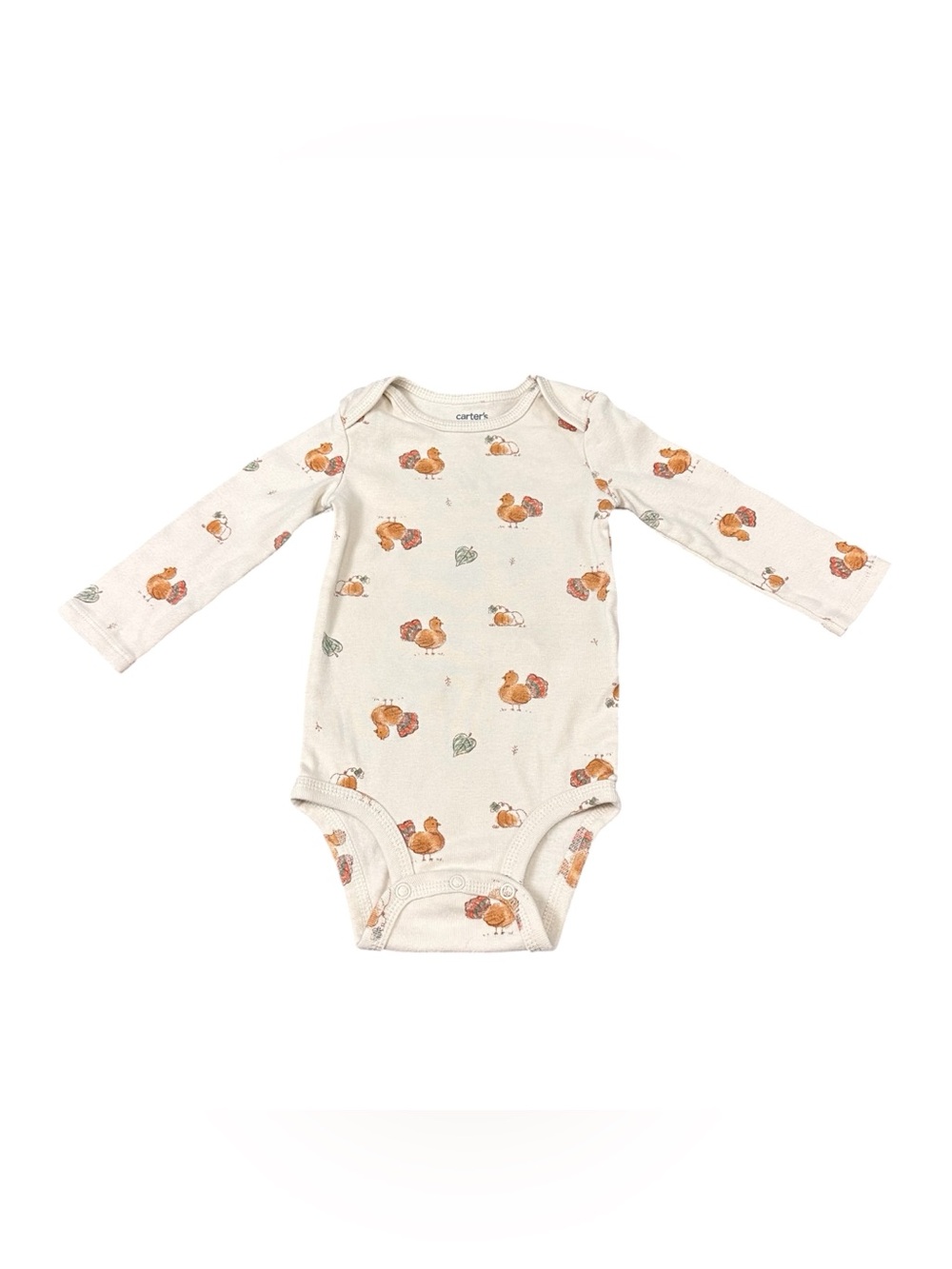 Carter’s Just One You Baby 12M Thanksgiving Turkey Pumpkin Long Sleeve Bodysuit